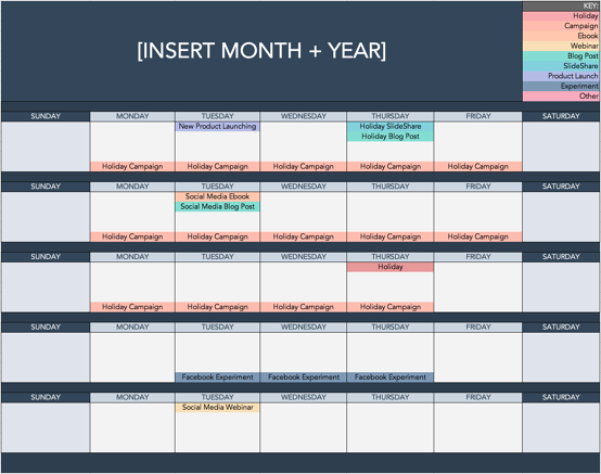 calendário de redes sociais 